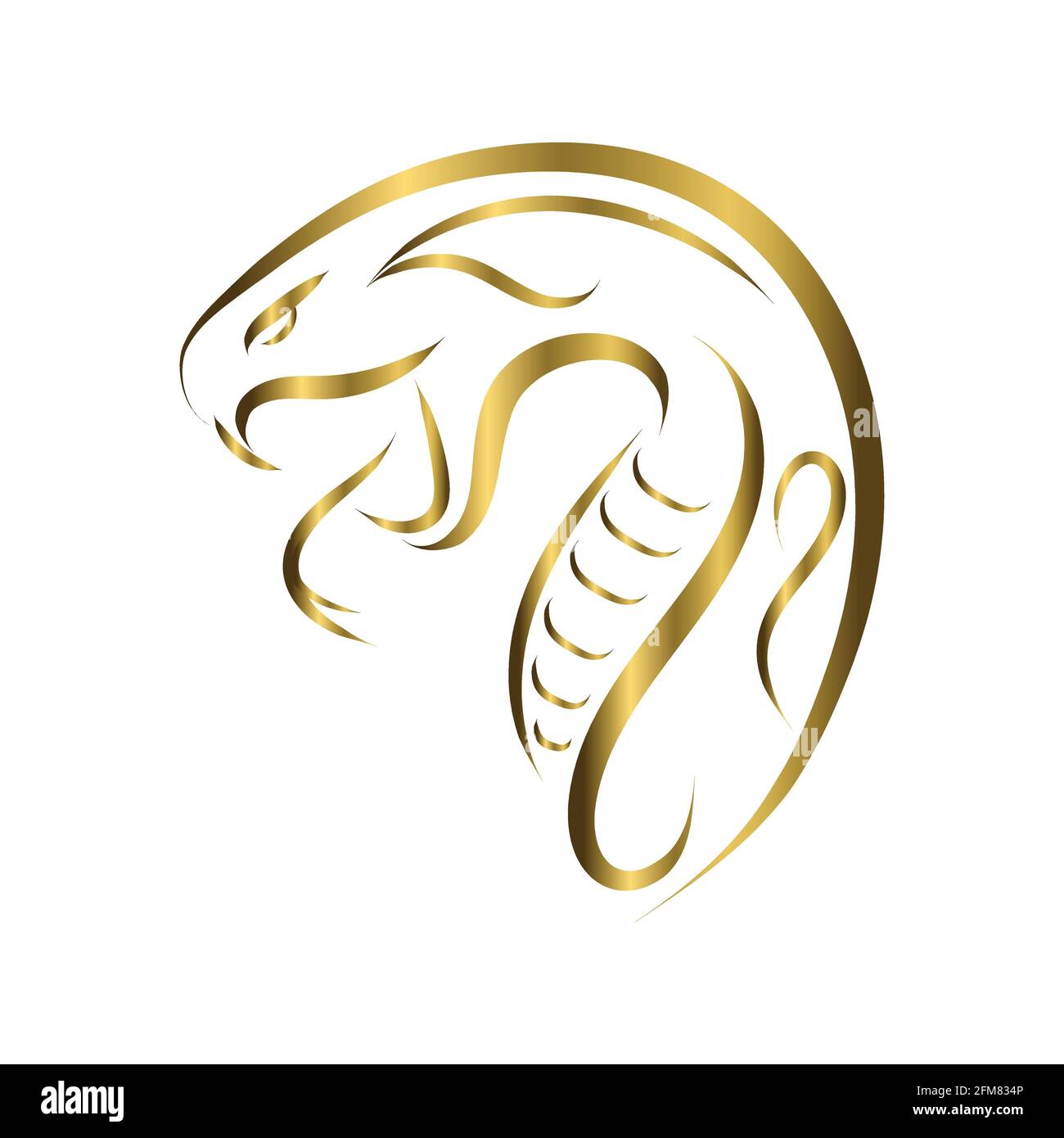 gold line art of snake head. Good use for symbol, mascot, icon, avatar, tattoo, T Shirt design, logo or any design you want Stock Vector Image & Art - Alamy