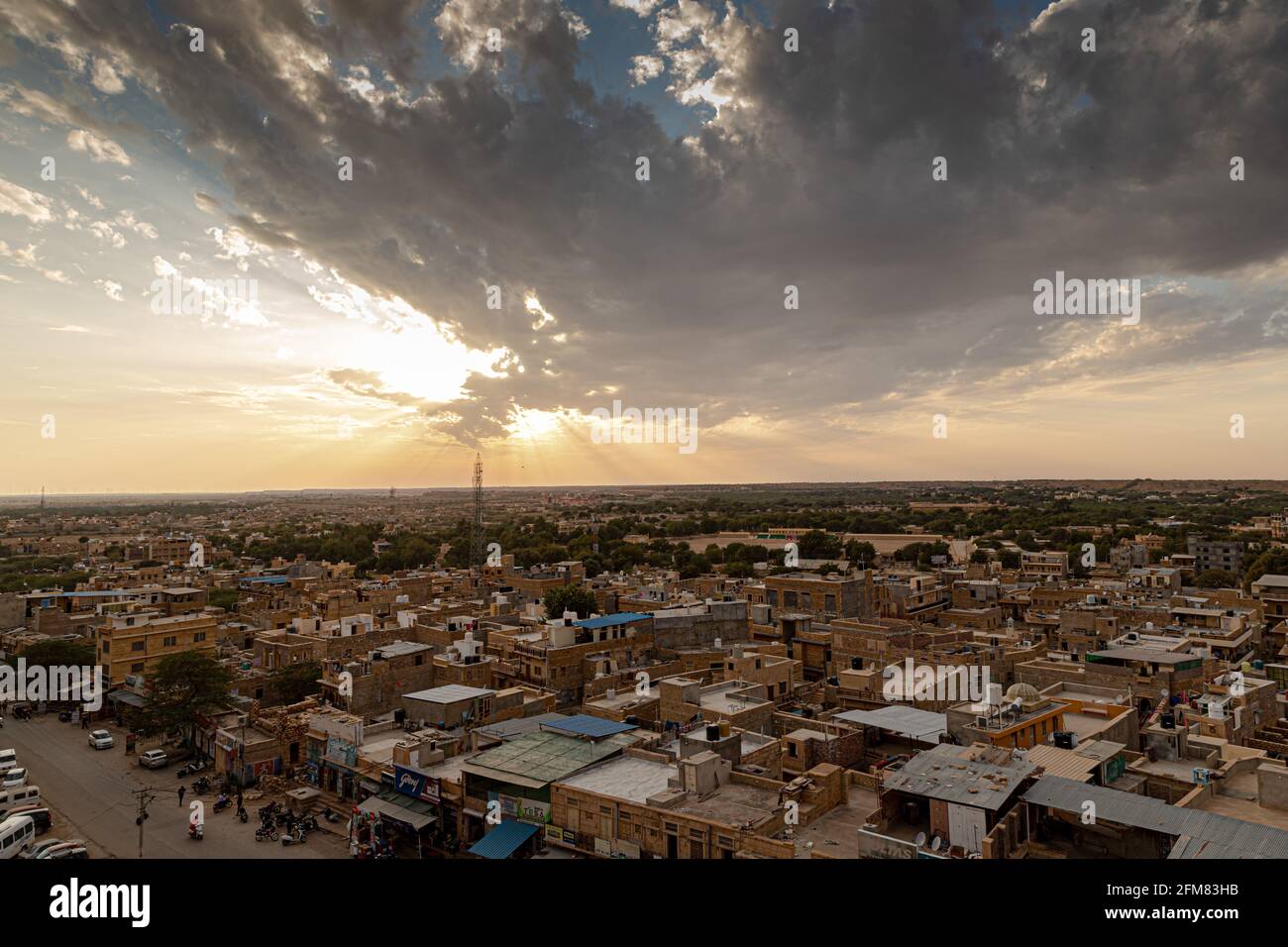 a beautiful view of jaisalmer city of rajasthan. Stock Photo