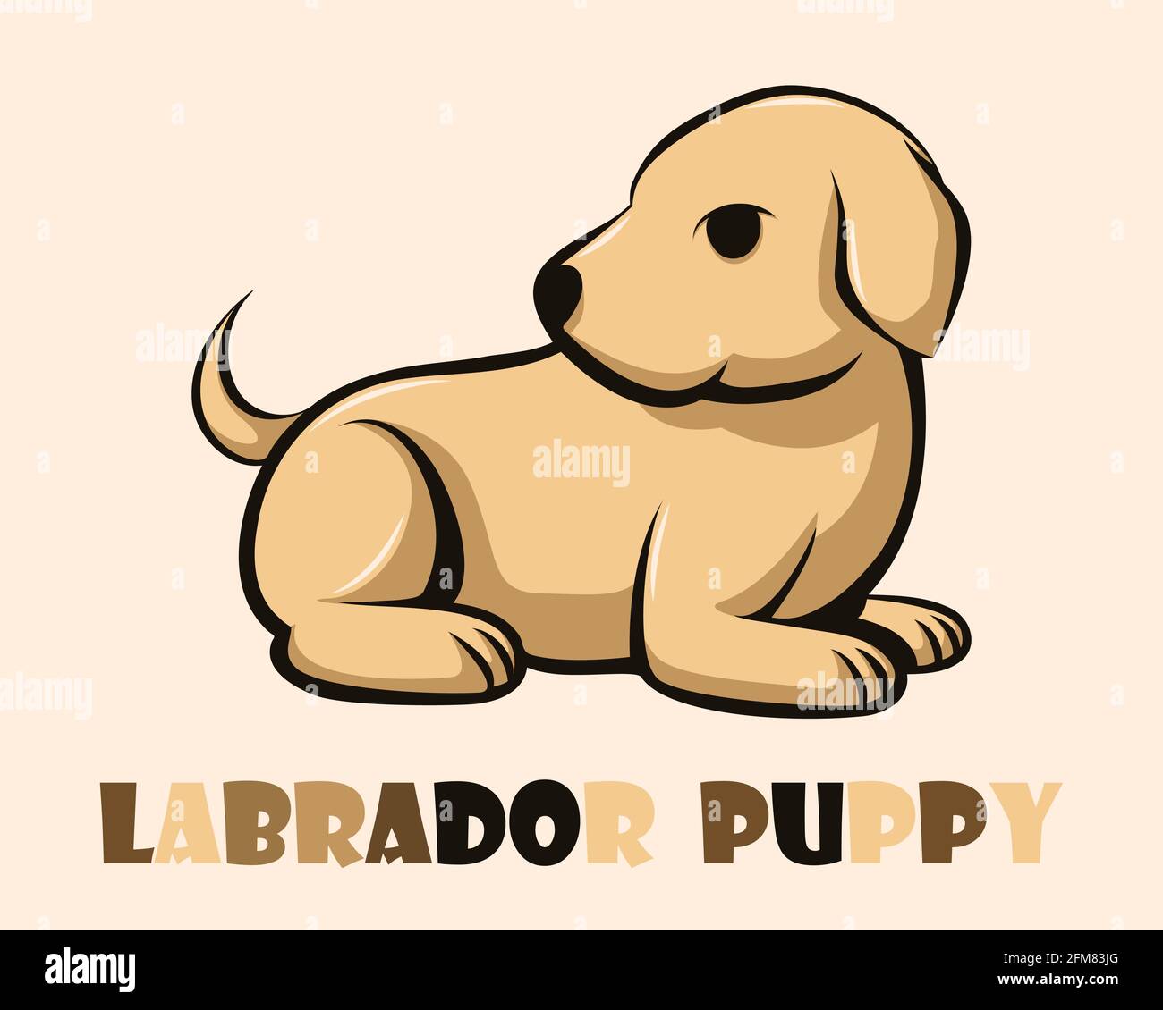 Vector illustration cartoon of a cute labrador puppy Stock Vector Image &  Art - Alamy