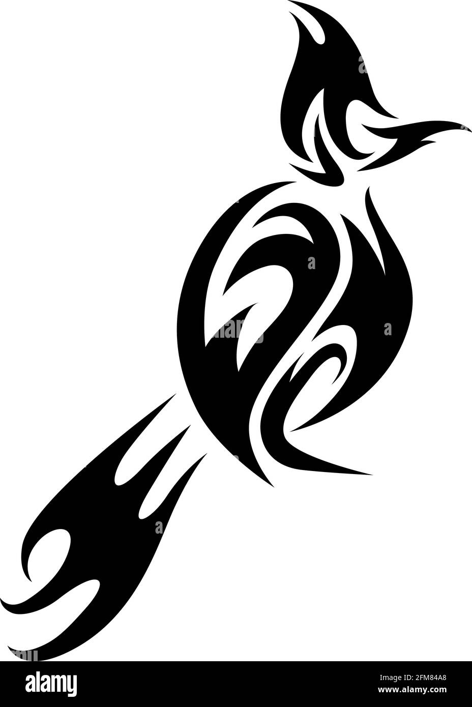 Line art vector of Red-whiskered bulbul bird Stock Vector