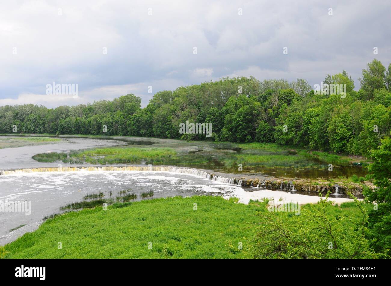 Waterfall Ventas Rumba on the Venta river. Kuldiga, Latvia. Stock Photo