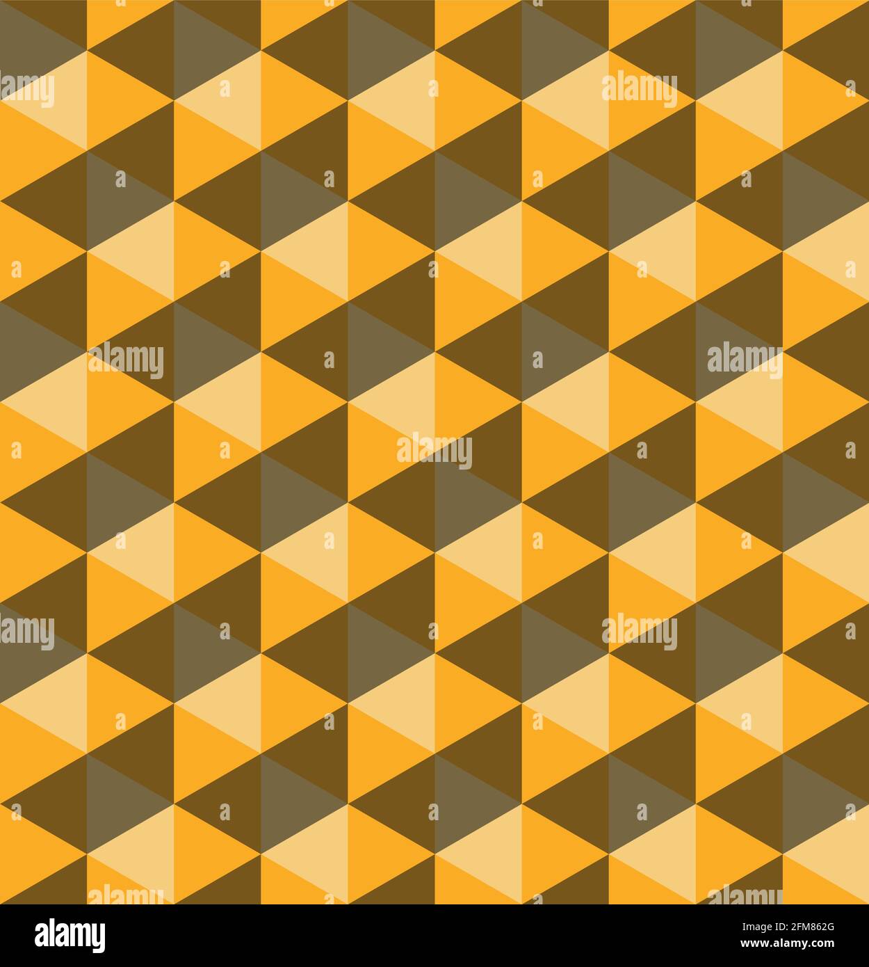 Yellow hexagonal pyramids. Seamless vector pattern background. 3D ...