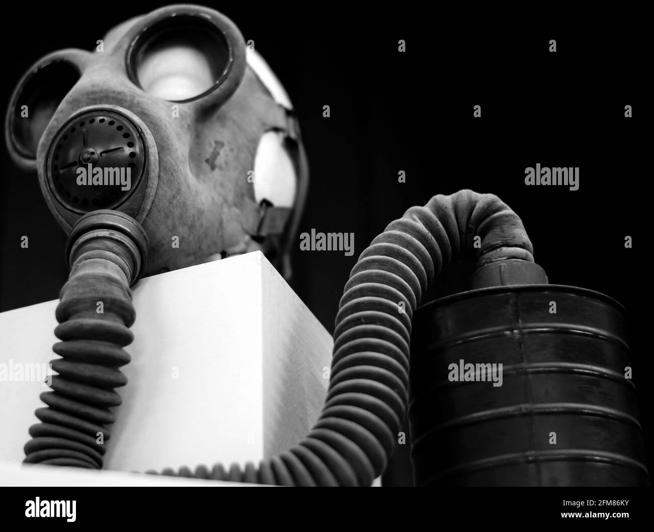 An old gas mask. Black and white close up photography Stock Photo - Alamy