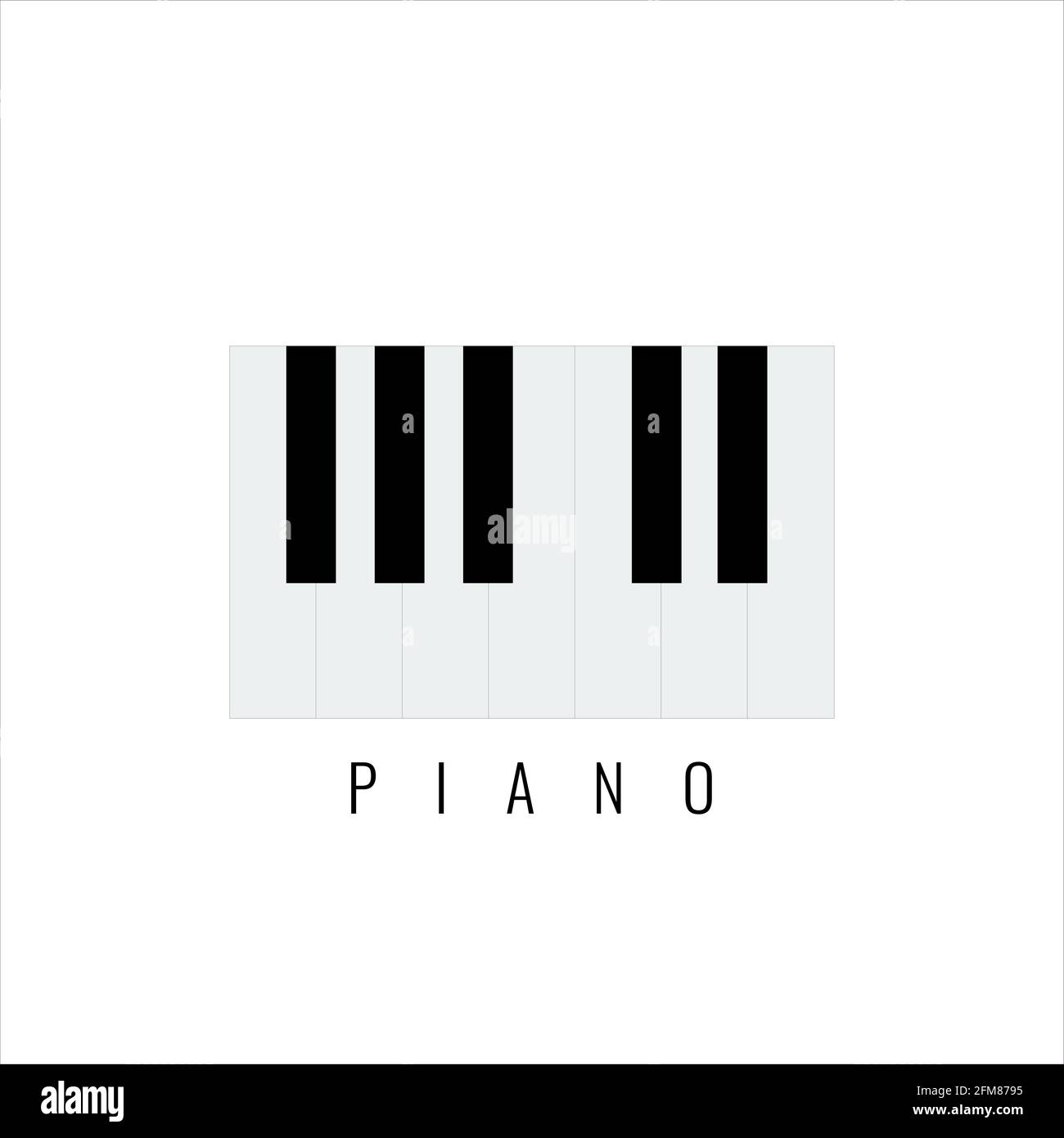 Piano keyboard with minimalistic style for your logo design. Vector