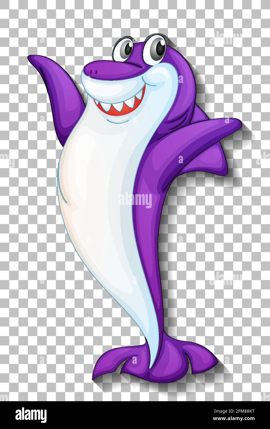 Smiling Cute Shark Cartoon Character Isolated On Transparent Background Illustration Stock Vector Image Art Alamy