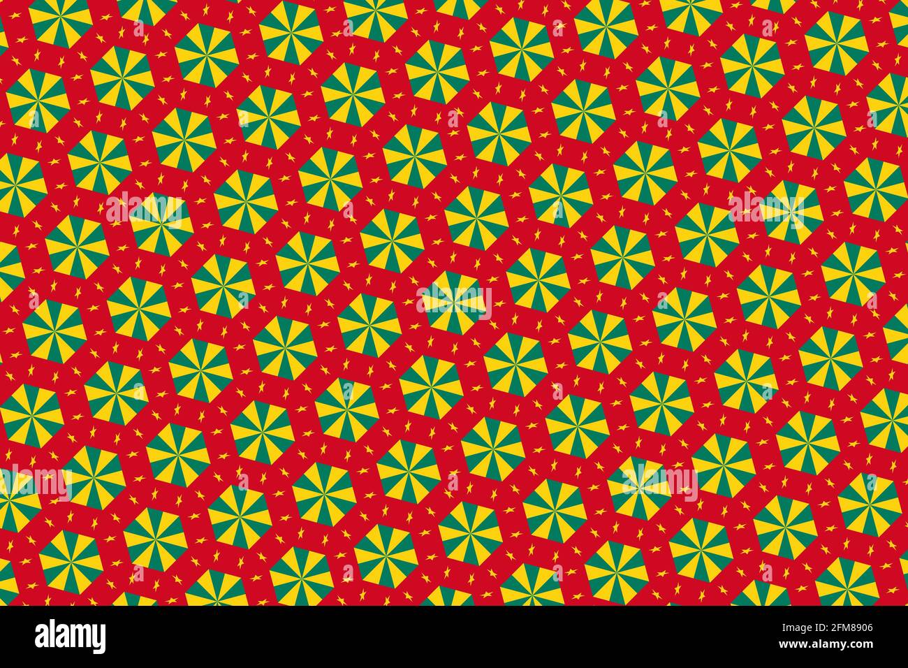 Simple geometric pattern in the colors of the national flag of Cameroon ...