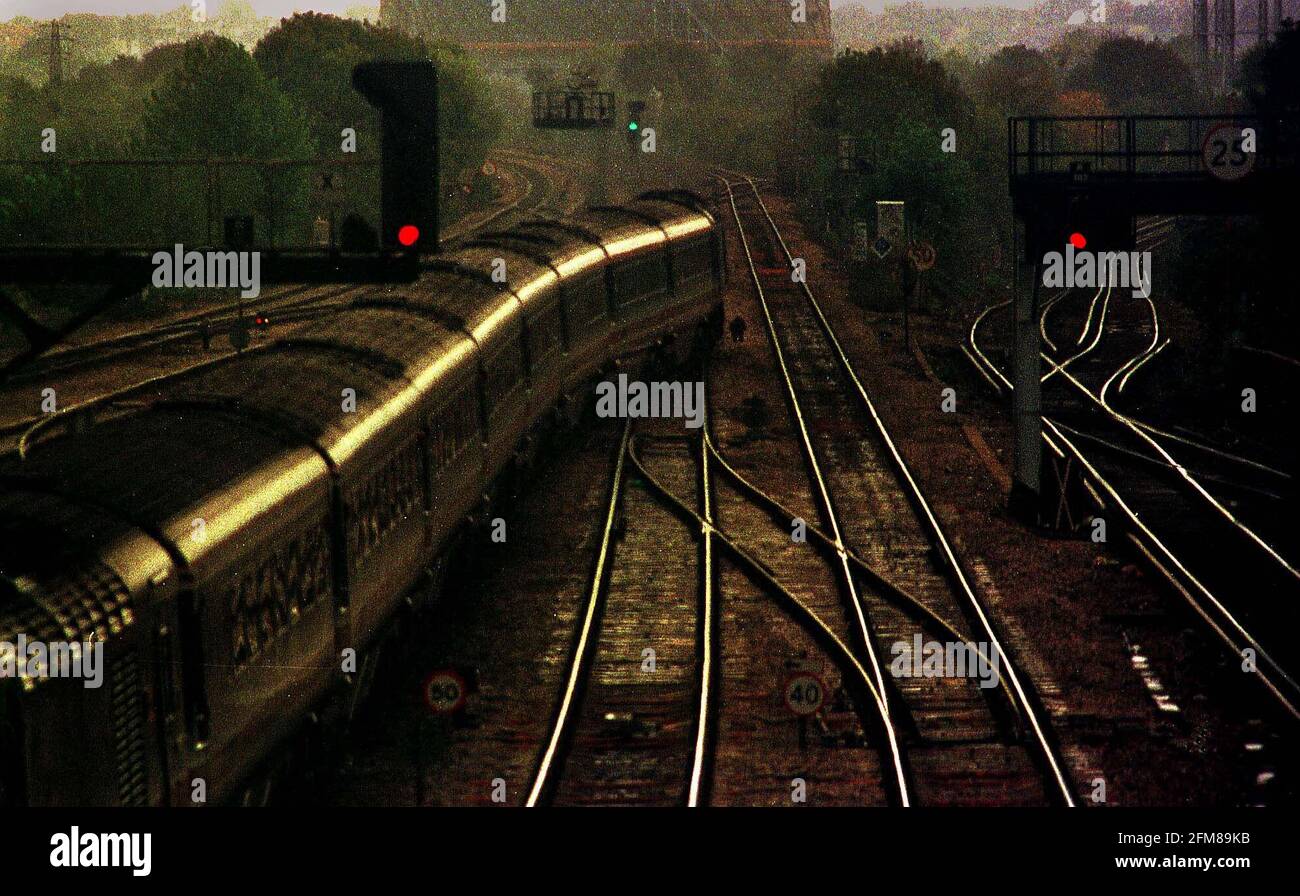 RAILTRACKS AT READING STATION.21/10/00 PILSTON. Stock Photo
