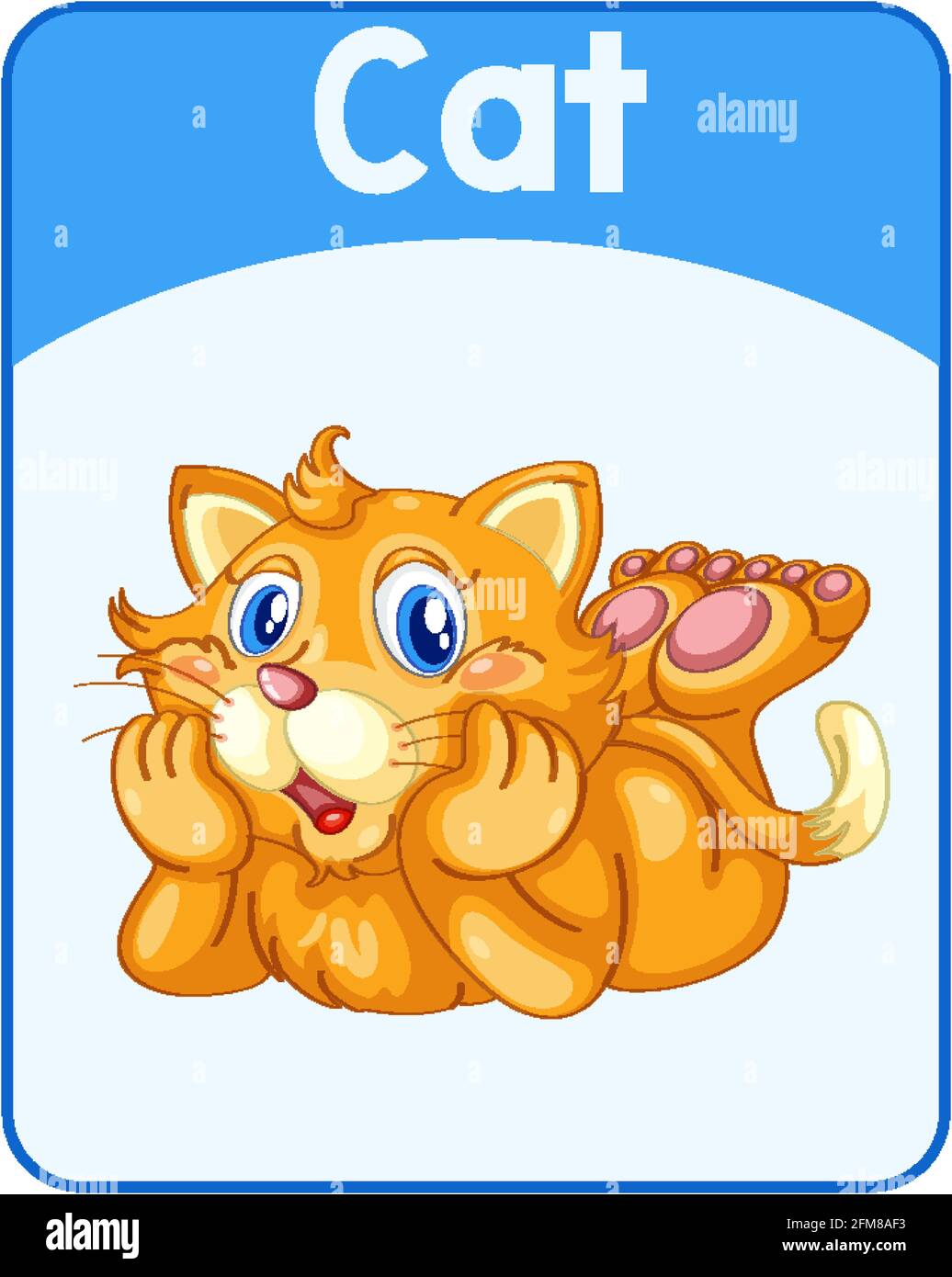 Educational English word card of cat illustration Stock Vector Image