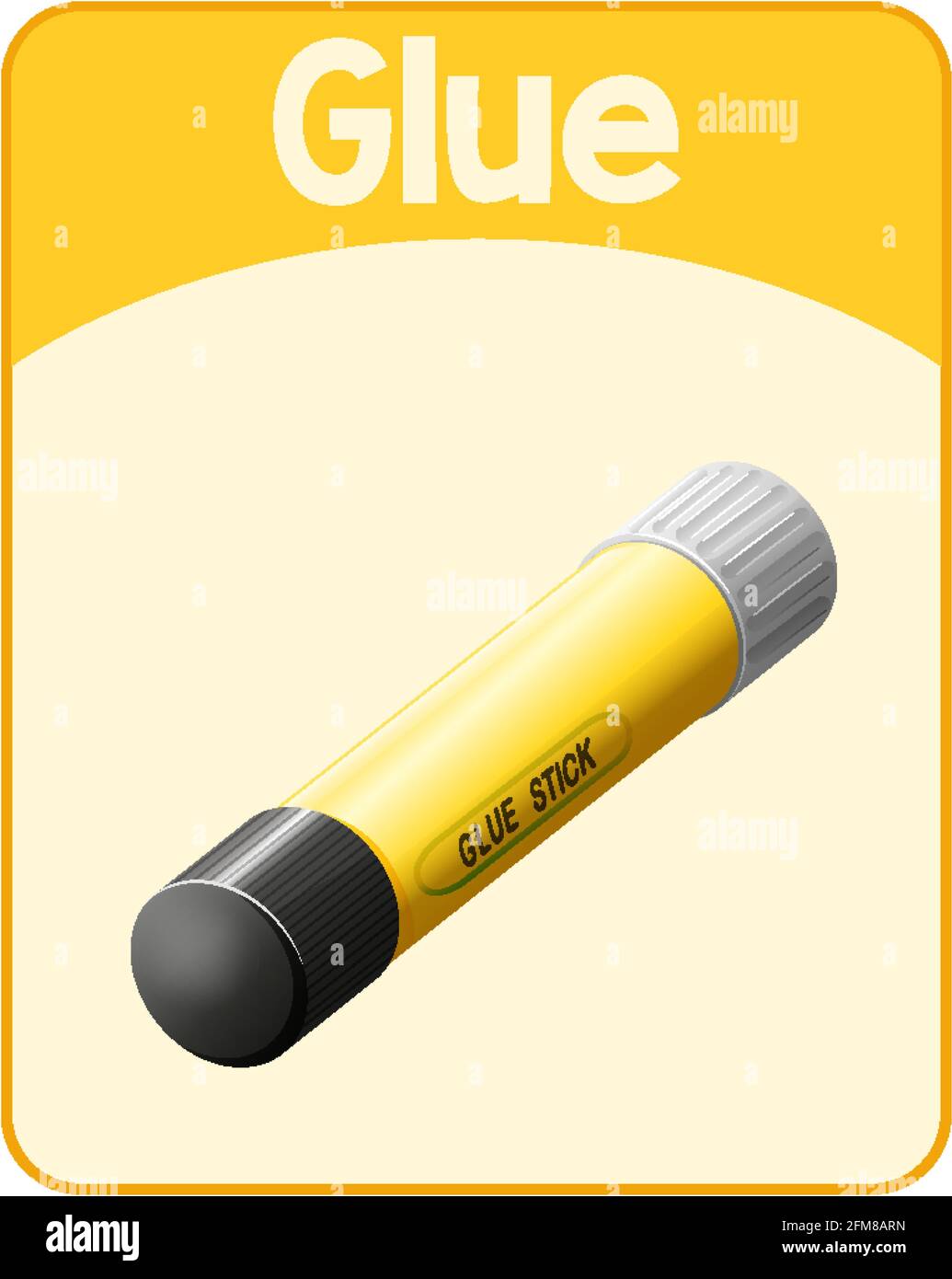 Educational English word card of glue illustration Stock Vector Image