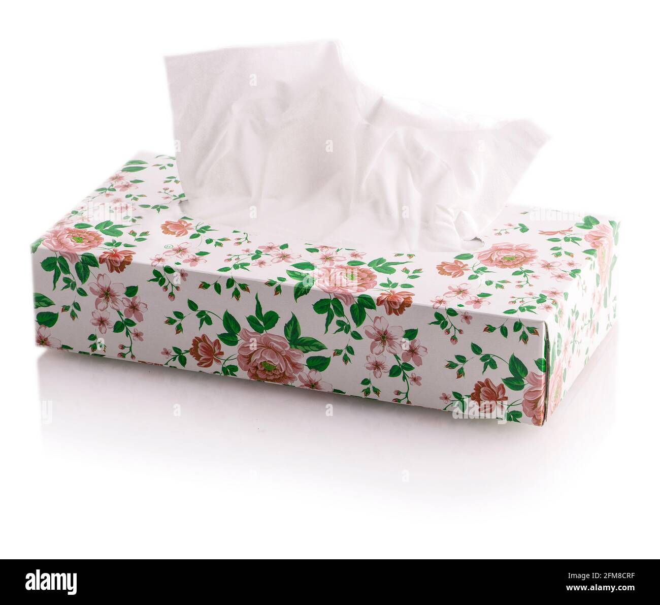The Tissue box of the flower isolated on white Stock Photo Alamy