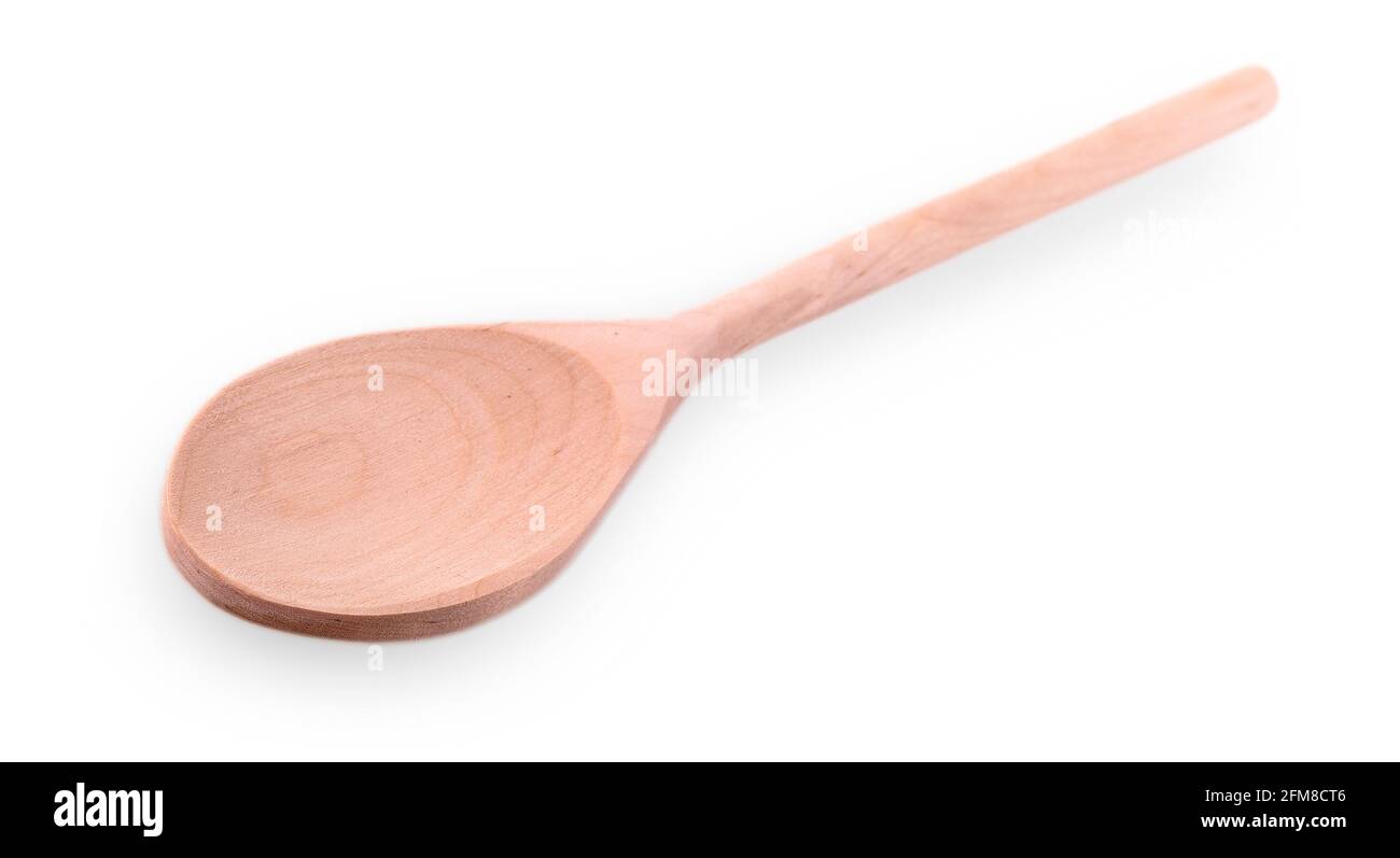 Wooden spoon isolated on white background Stock Photo - Alamy