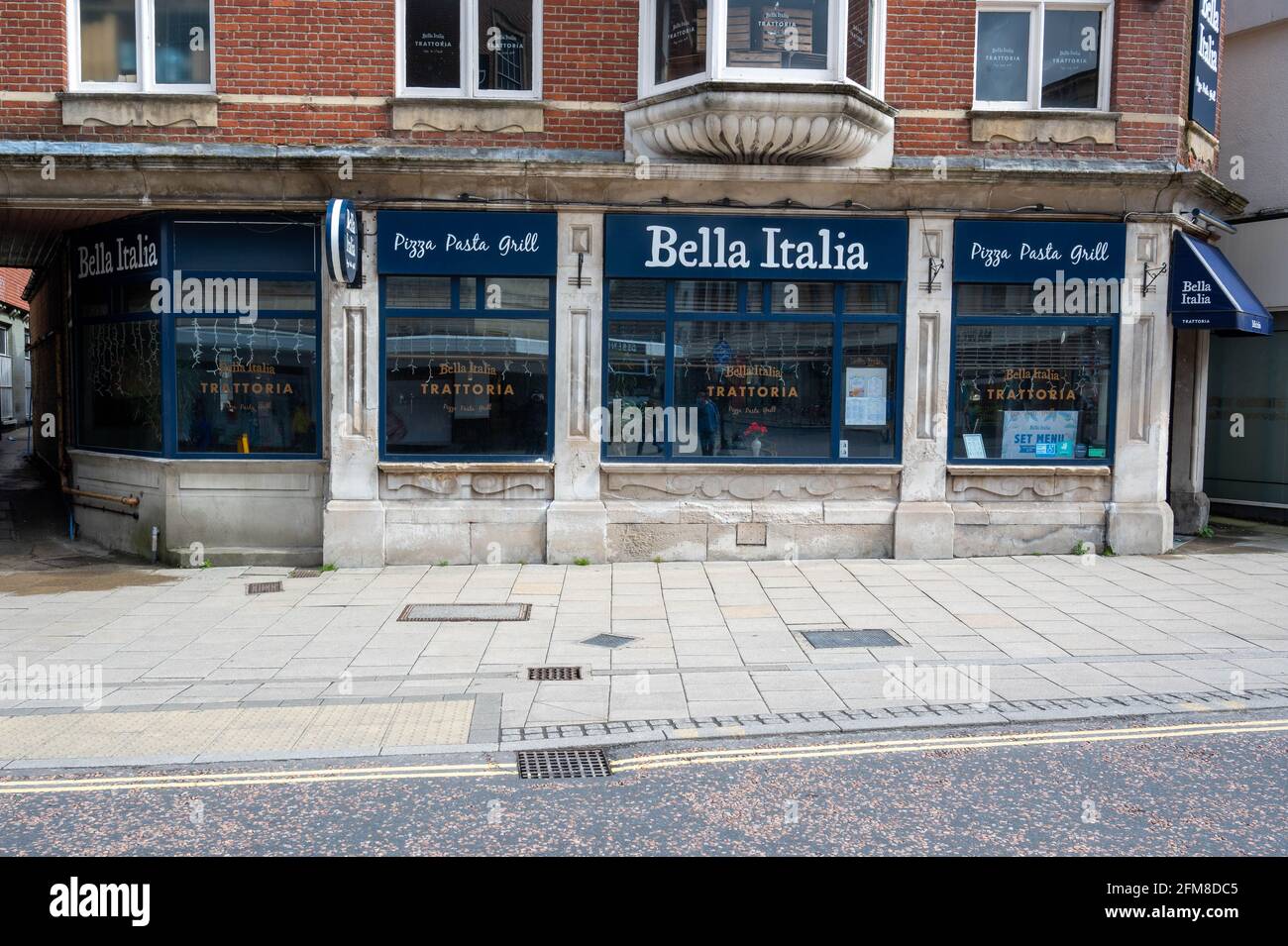 A view of Bella Italia restaurant on Red Lion Street Norwich city centre Stock Photo
