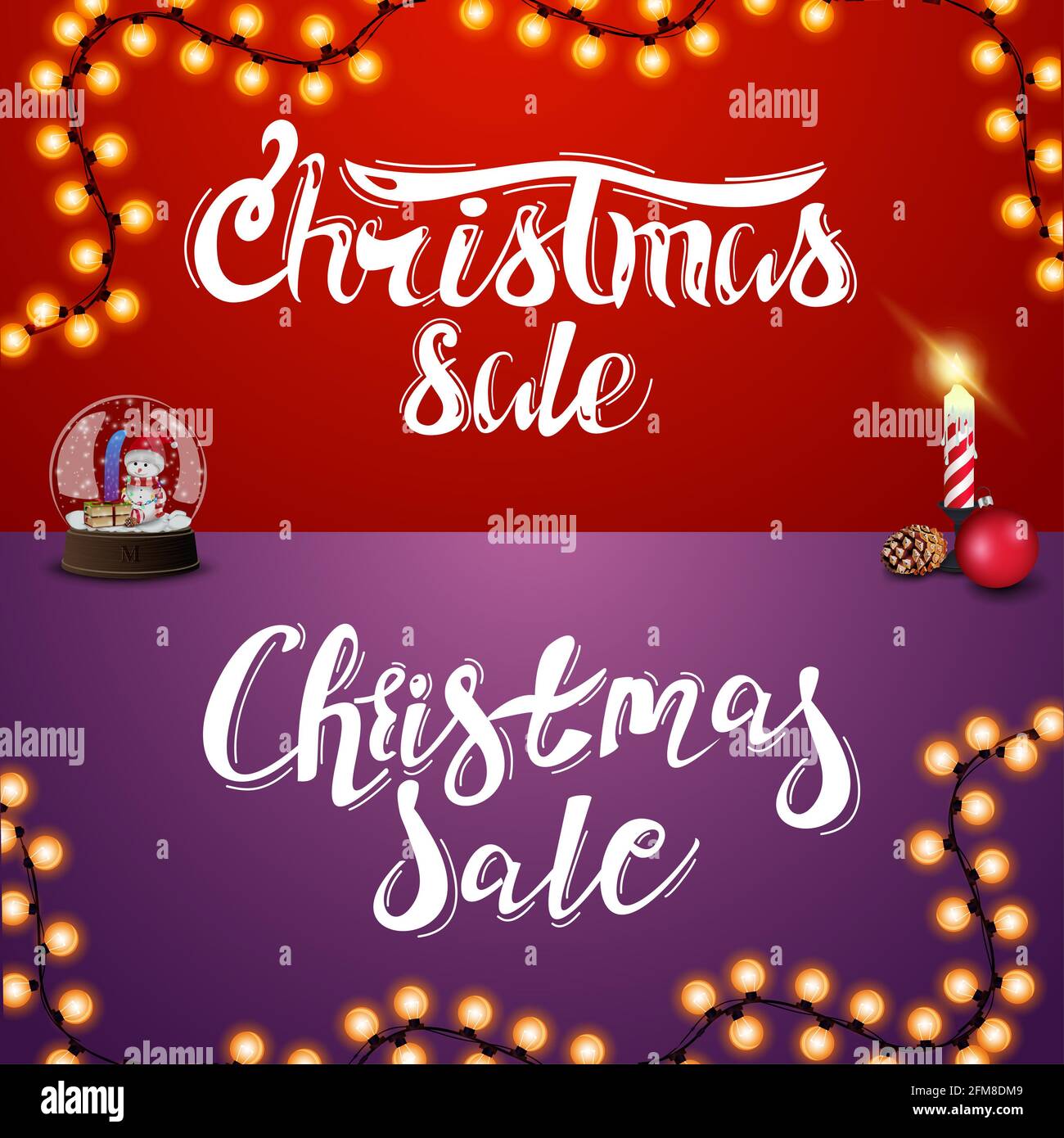 Christmas sale, set of handwritten letterings Stock Photo