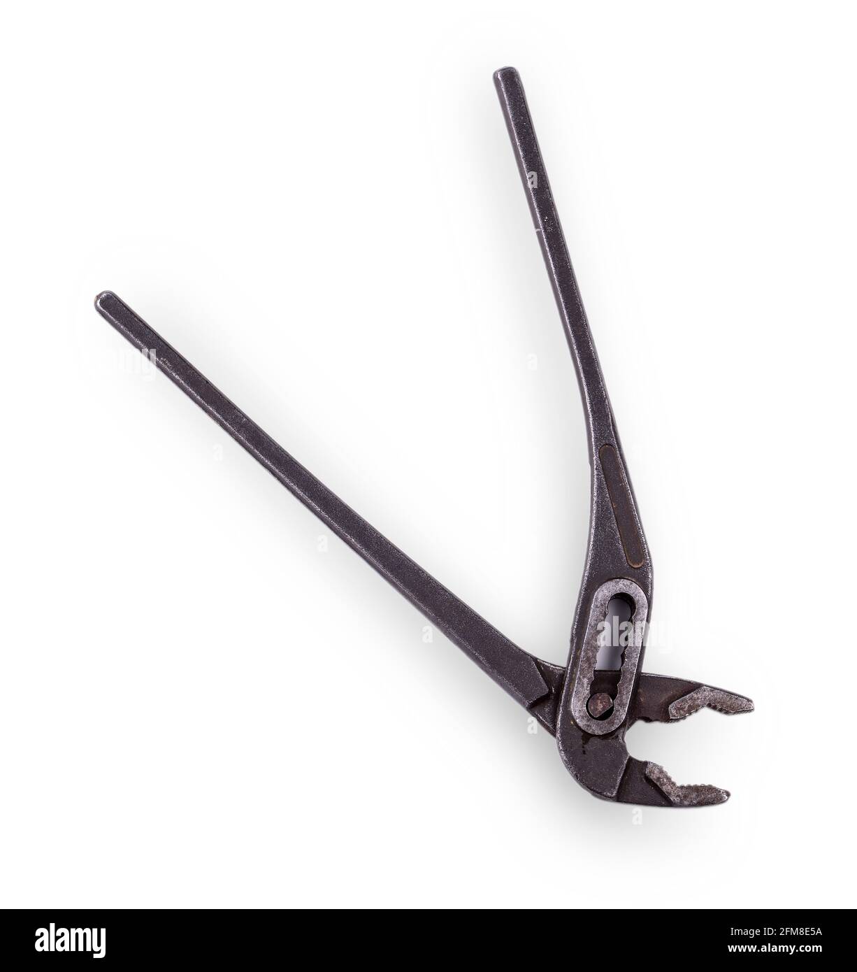 Old pliers isolated on white background. Instrument. Tool for