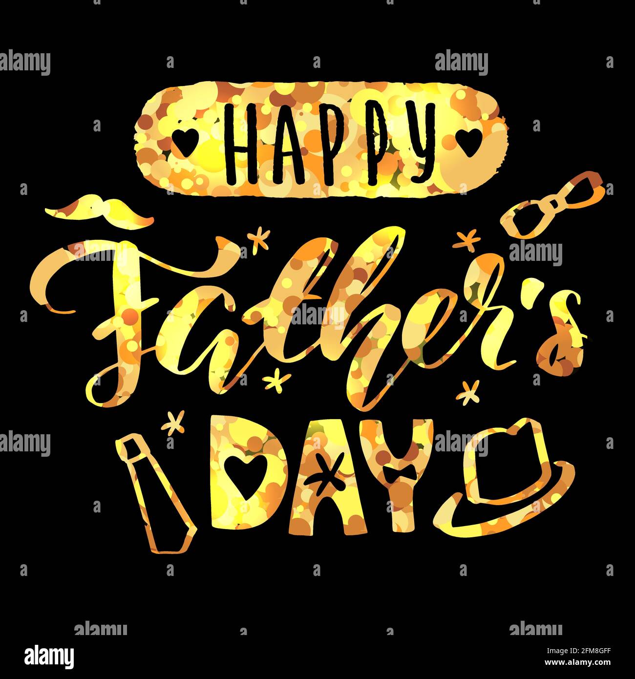Dad Gold Script Text Happy fathers day banner gold hi-res stock photography and images - Alamy