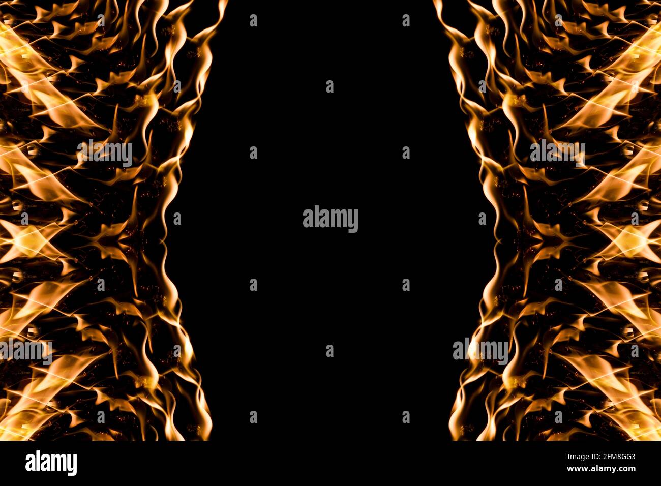 Luxury fire flame frame on black background Stock Photo - Alamy