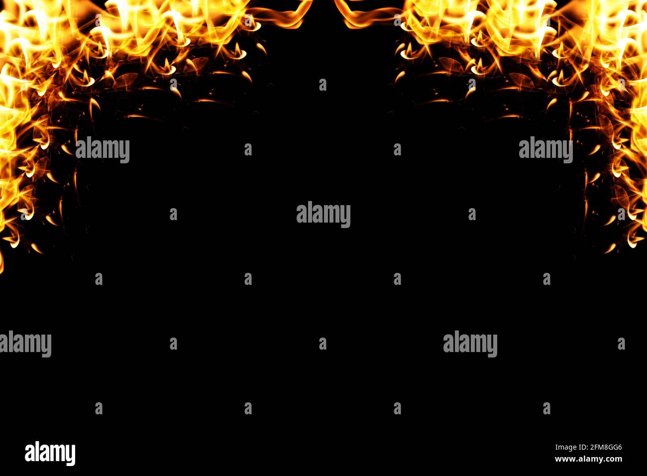 Luxury fire spark frame on black background Stock Photo - Alamy
