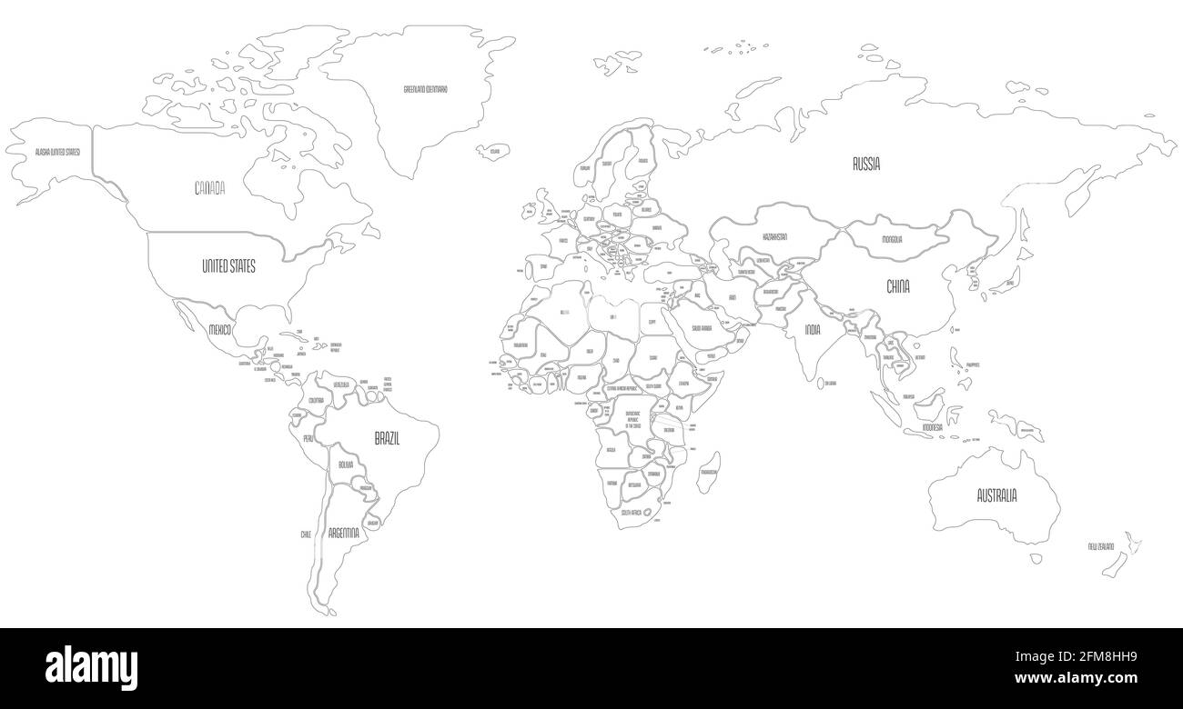 simplified smooth border world map stock vector image art alamy