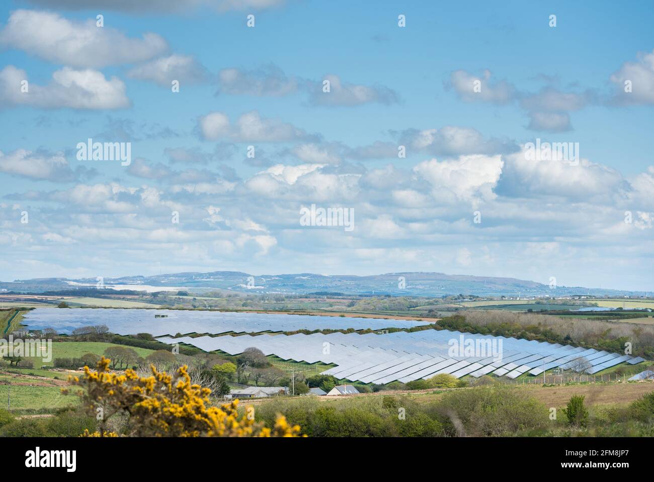 Nanteague Solar Farm, Cornwall, UK. Stock Photo