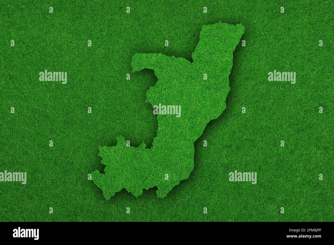 Map of Republic of the Congo on green felt Stock Photo - Alamy