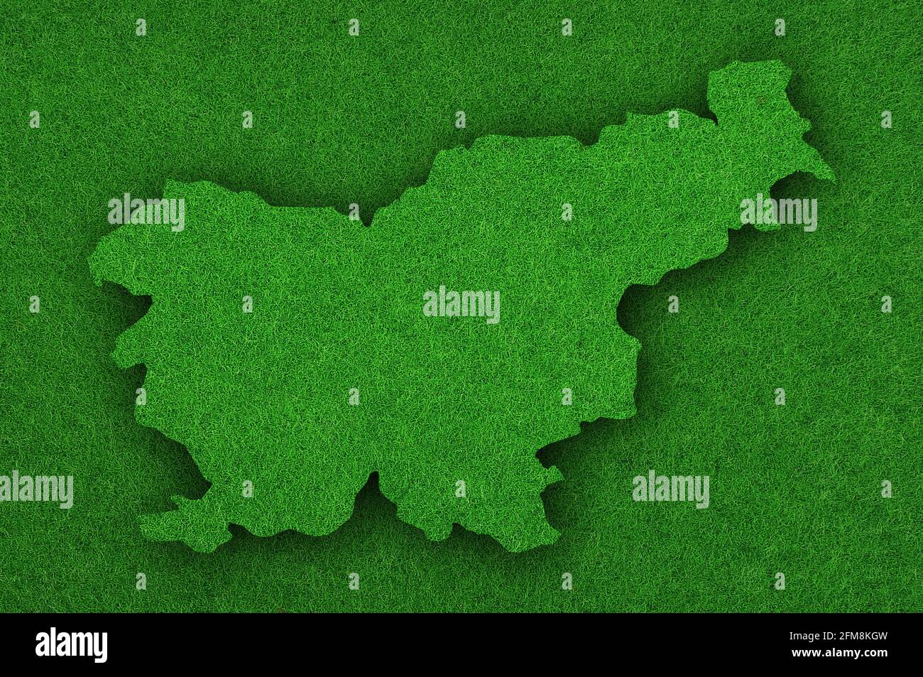 Map of Slovenia on green felt Stock Photo - Alamy