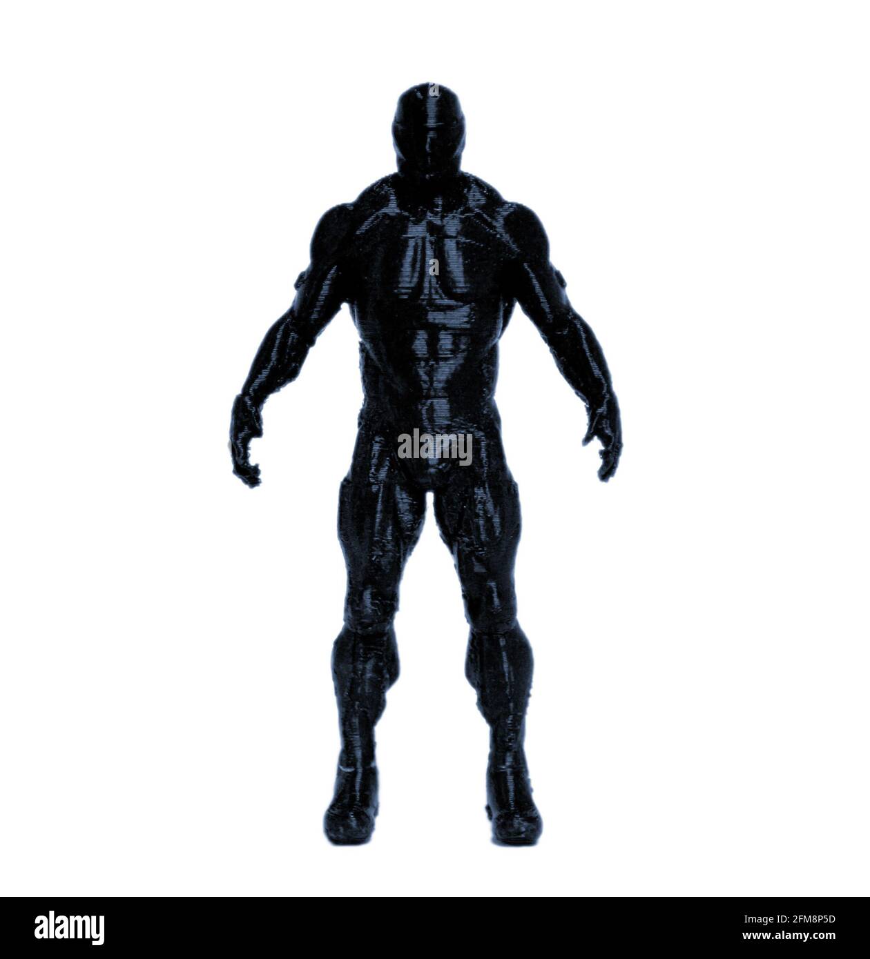 Modern 3D printer figure close-up Isolated on white background. Stock Photo