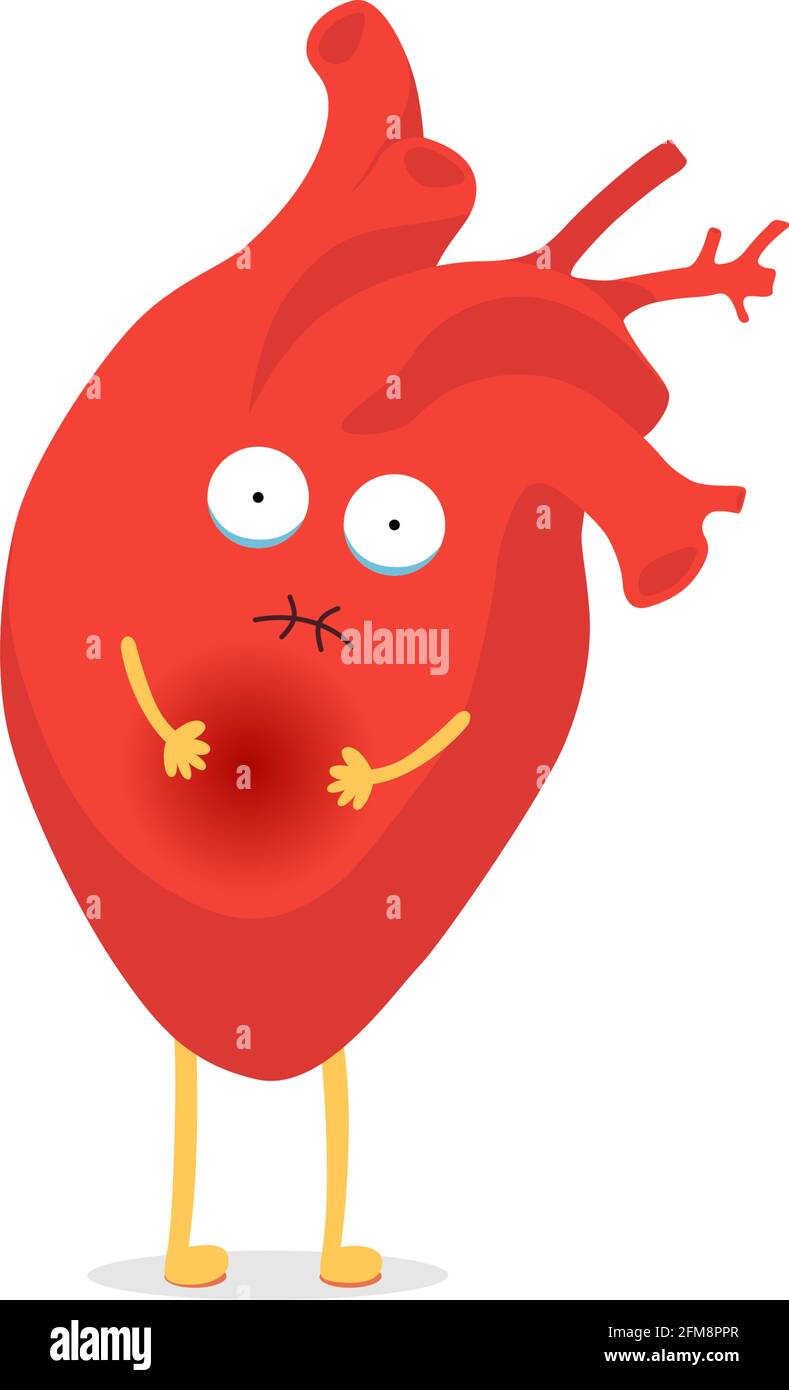 Chest pain cartoon character Cut Out Stock Images & Pictures - Alamy