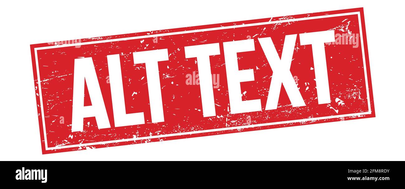 ALT TEXT text on red grungy rectangle stamp sign Stock Photo Alamy