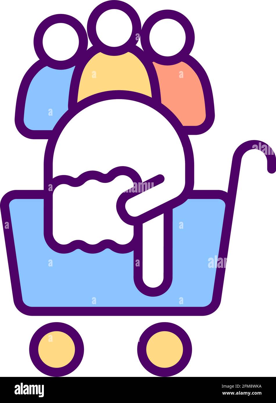 Unsatisfied buyers RGB color icon Stock Vector