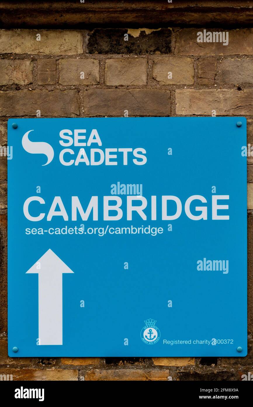 Sea Cadets sign in Cambridge, UK Stock Photo Alamy