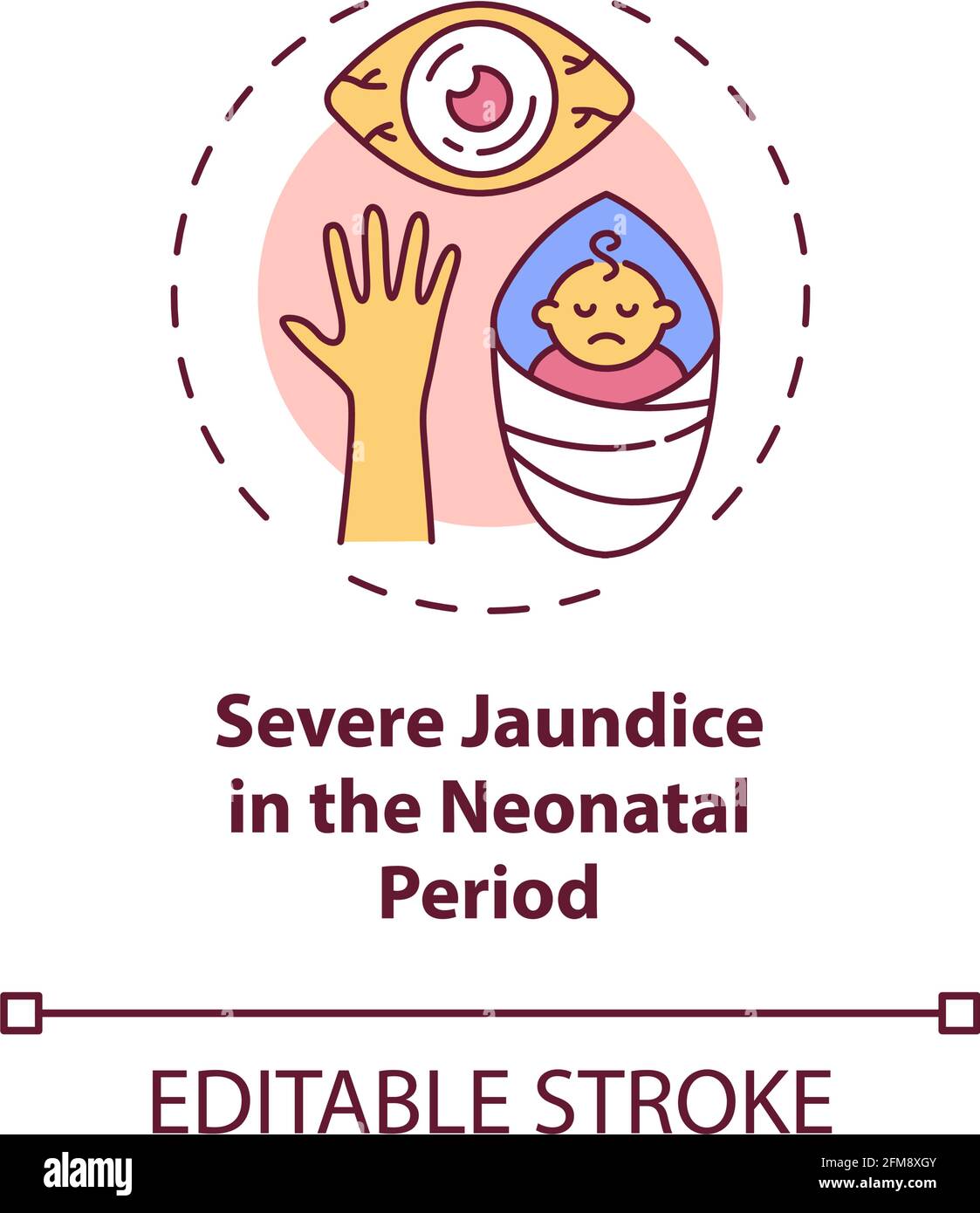Severe jaundice in neonatal period concept icon Stock Vector Image