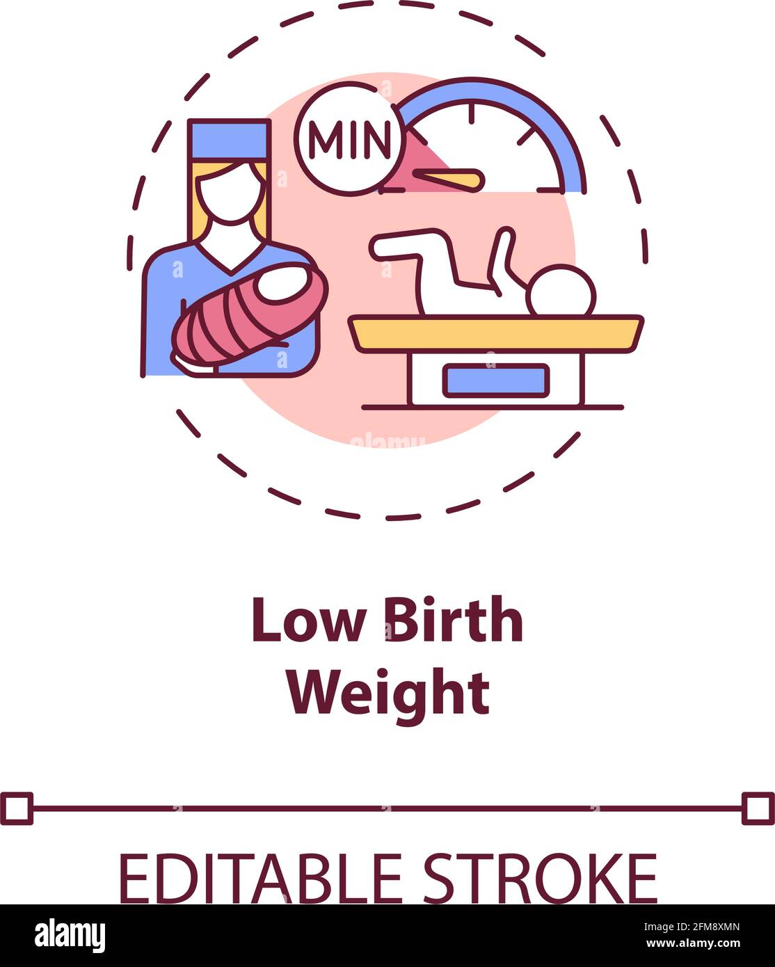 Low birthweight concept icon Stock Vector