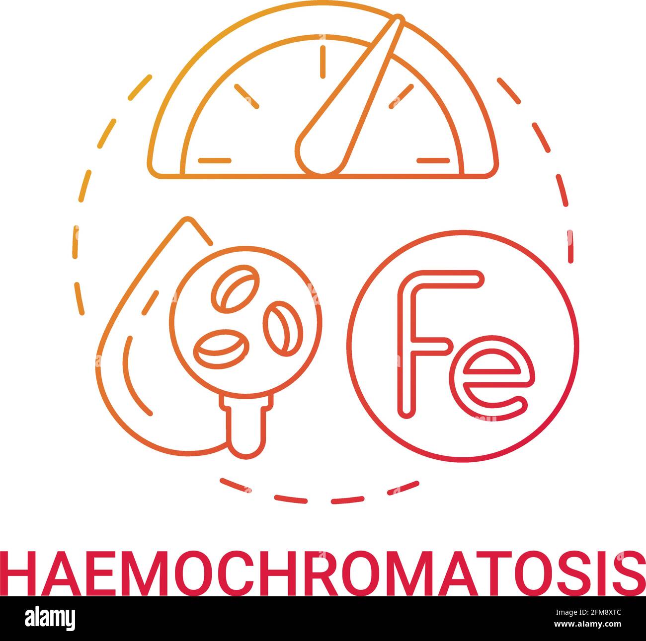 Haemochromatosis red gradient concept icon Stock Vector