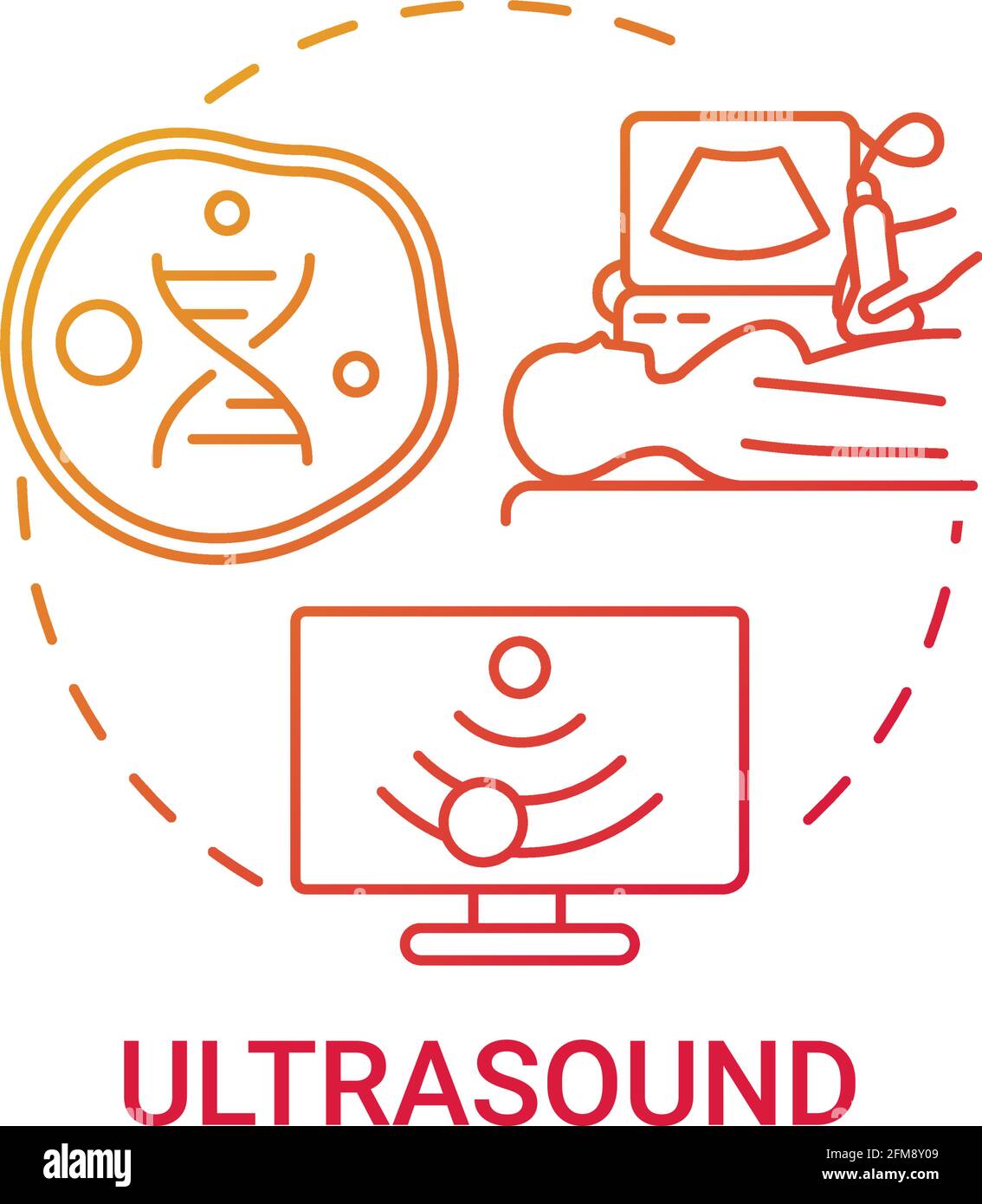 Ultrasound red gradient concept icon Stock Vector Image & Art - Alamy