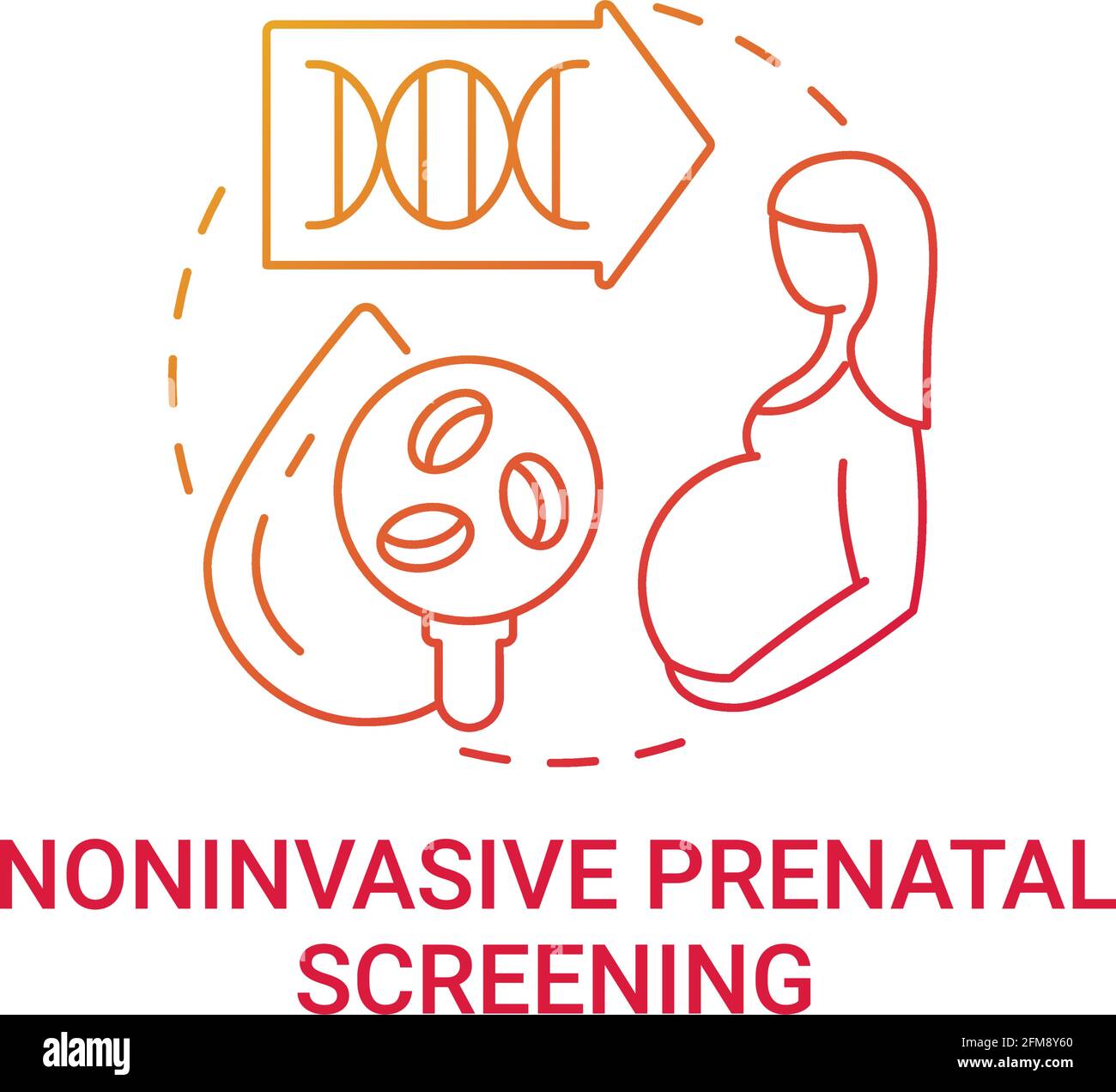 Noninvasive prenatal screening red gradient concept icon Stock Vector ...