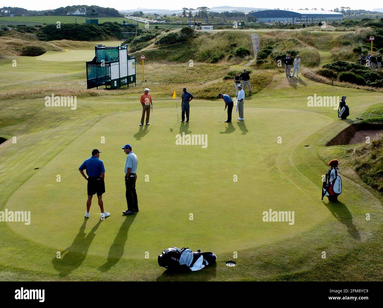 THE OPEN GOLF AT TROON 2004. 8TH GREEN POSTAGE STAMP WITH 7TH GREEN