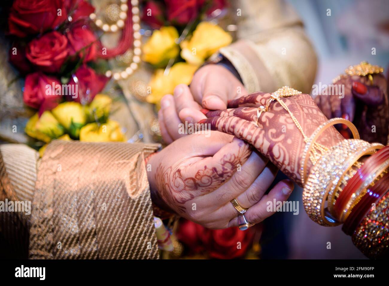 Indian couple engagement hands hi-res stock photography and images - Alamy