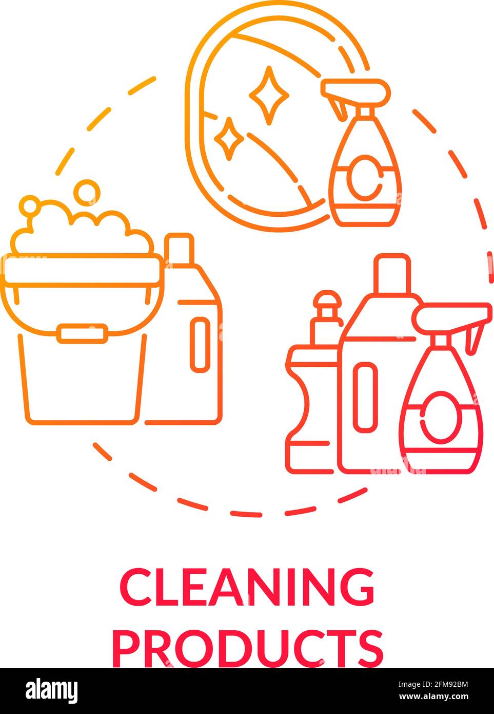 Cleaning products concept icon. Indoor air pollution idea thin line