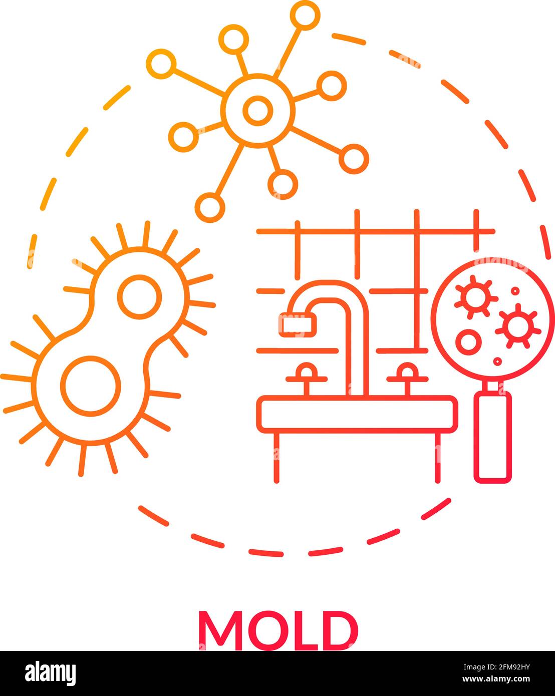Mold concept icon. Indoor air pollution idea thin line illustration