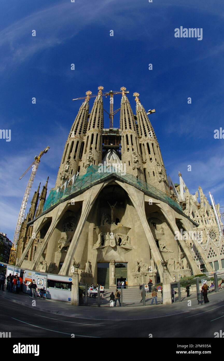 Basílica de la Sagrada Família by architect Antoni Gaudi, UNESCO World Heritage Site, Carrer de Mallorca, Barcelona, Catalonia, Spain, Europe Stock Photo
