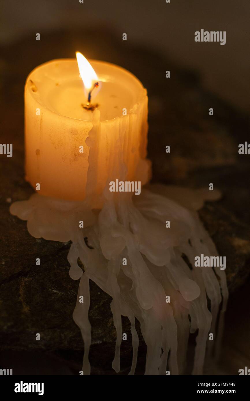 candle burning in the dark Stock Photo Alamy