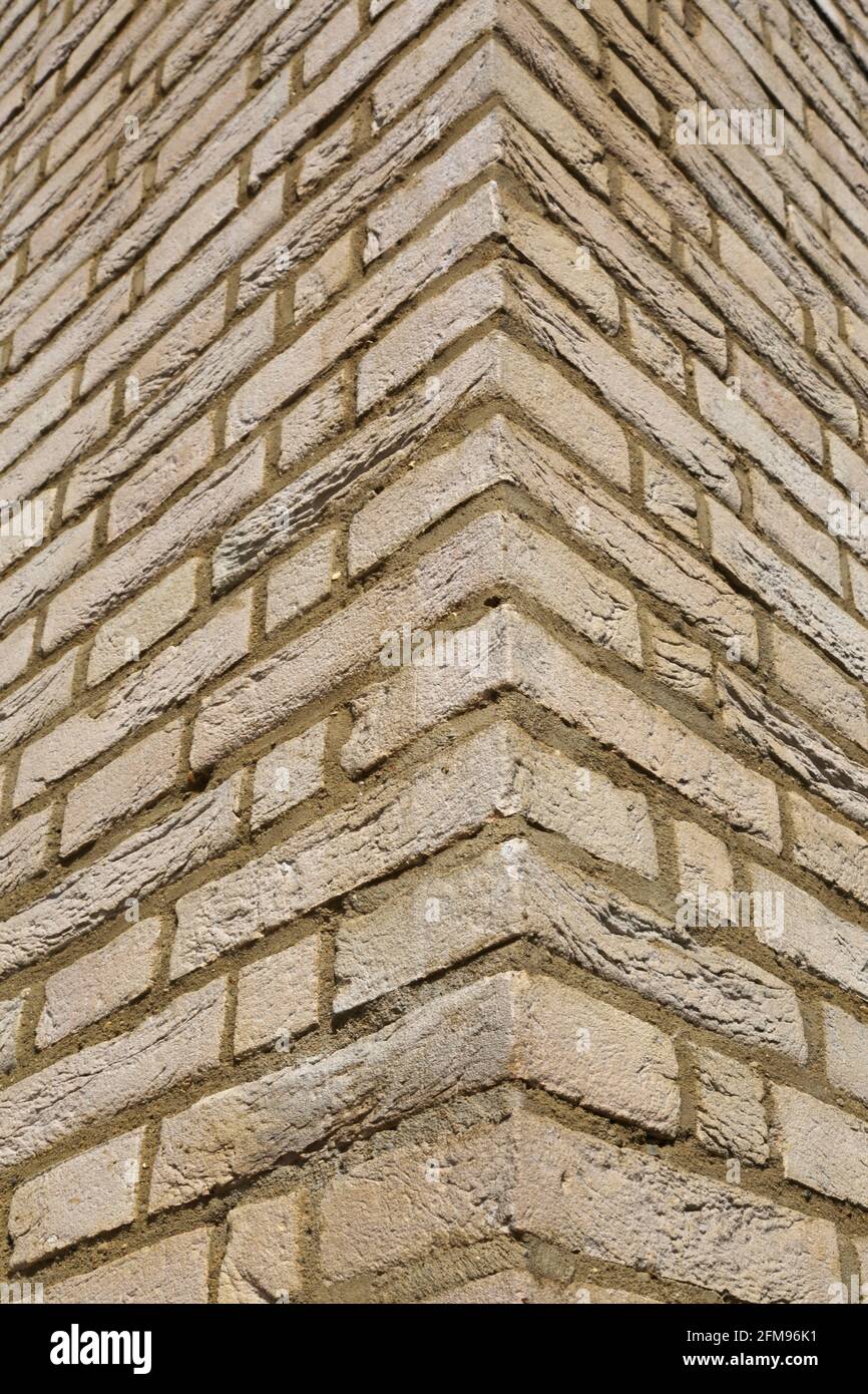 Brickwork corner detail on the newly redeveloped Westbourne Park Baptist Church, Paddington, London. Stock Photo