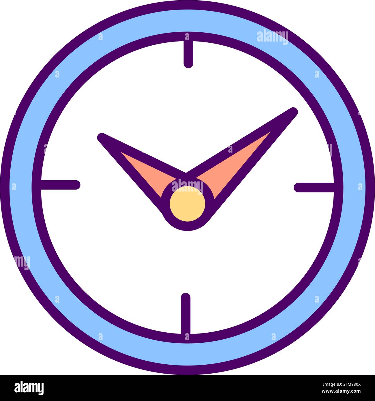 Clock RGB color icon. Timer. Time running. Timepiece mechanism. Clockwork. Measuring, indicating