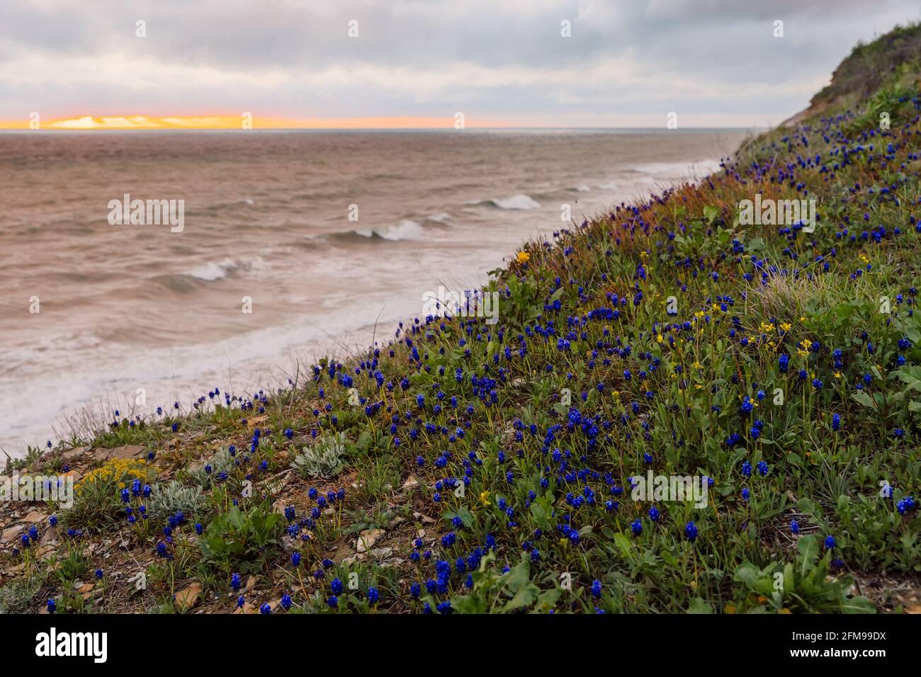 Blue sea waves sunset storm hi-res stock photography and images - Alamy
