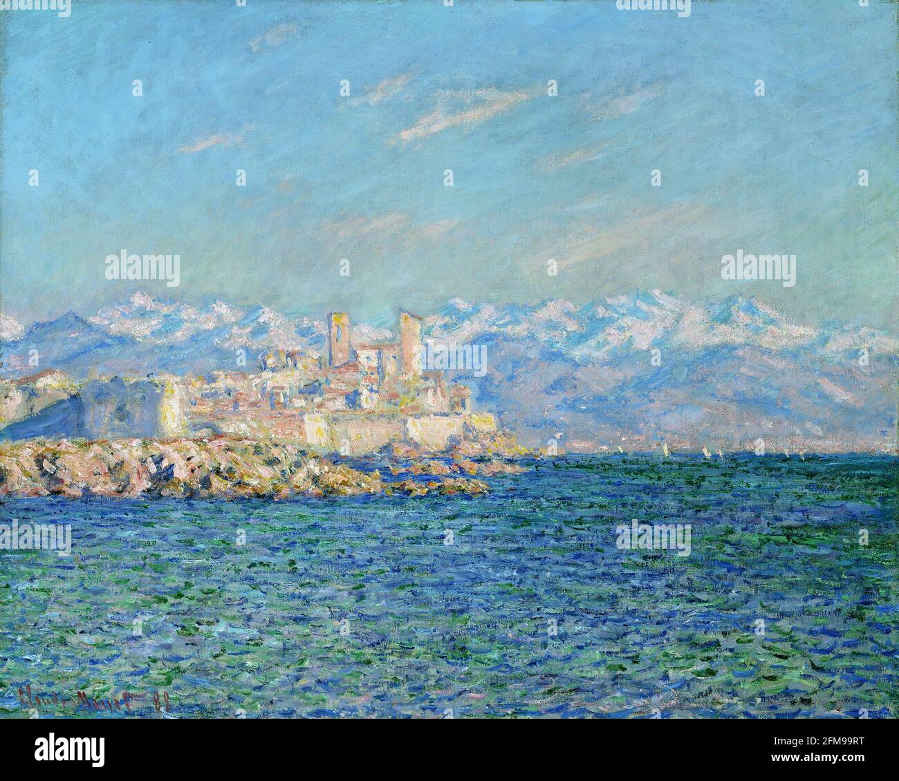 Claude Monet painting: The Fort of Antibes, oil on canvas 1888 Stock Photo