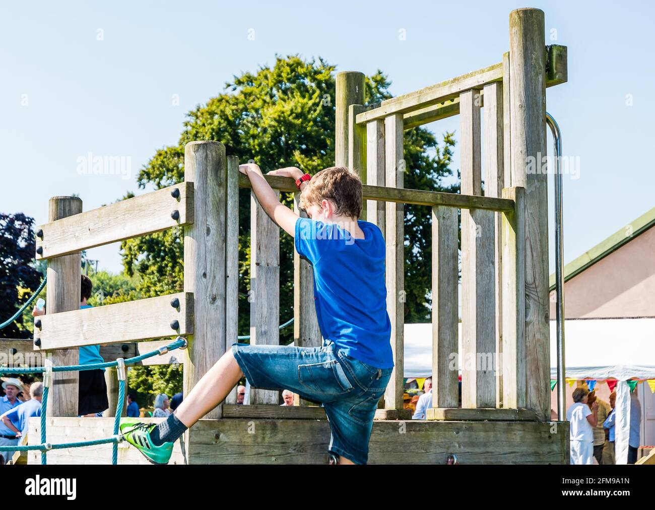 Celebrations in a Devon Village. The Opening of a new playground Stock ...