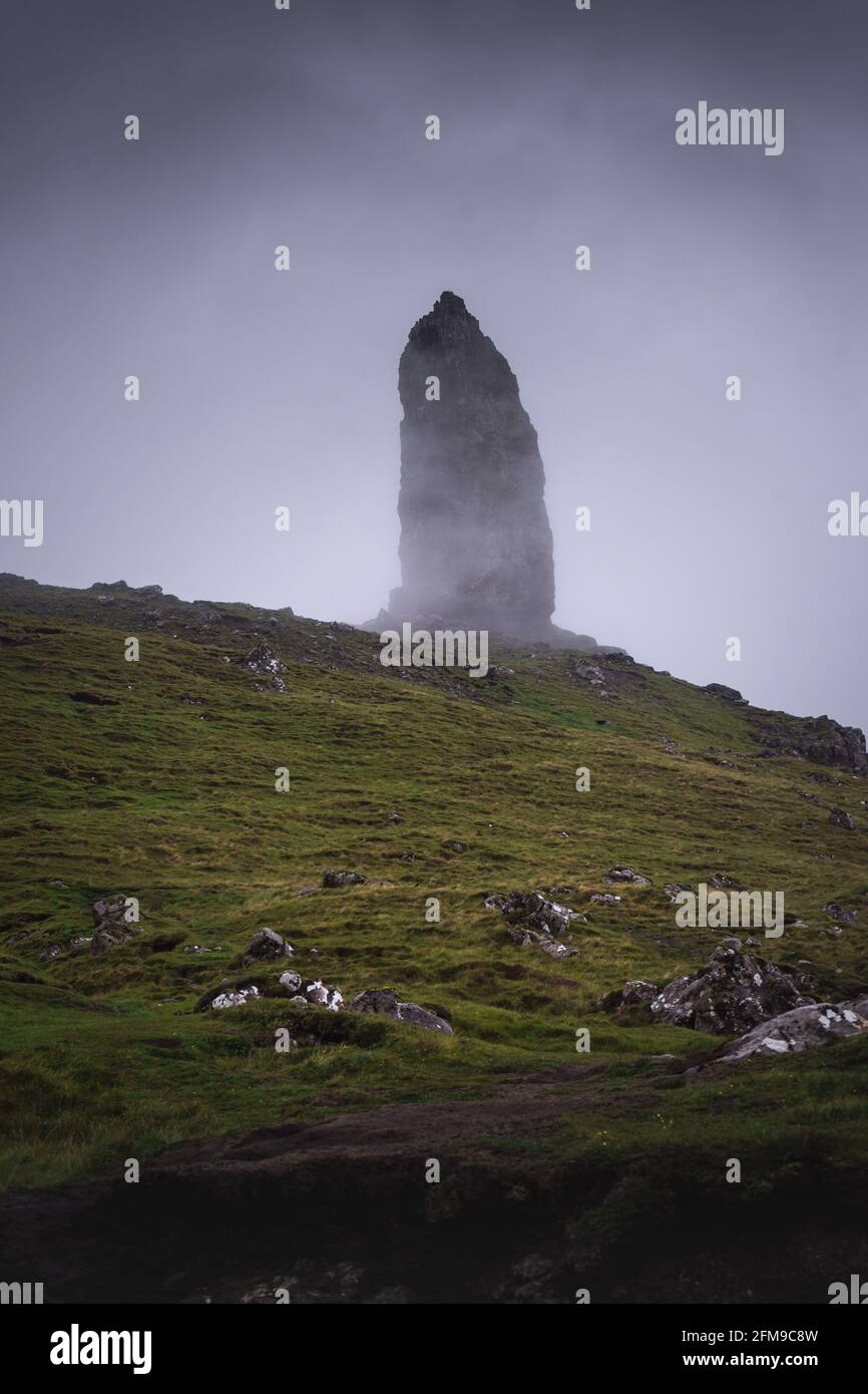 As one of Scotland's most famous hills, Jag had to be quick in snapping his photos of The Storr at the perfect moment in weather, and before anyone el Stock Photo