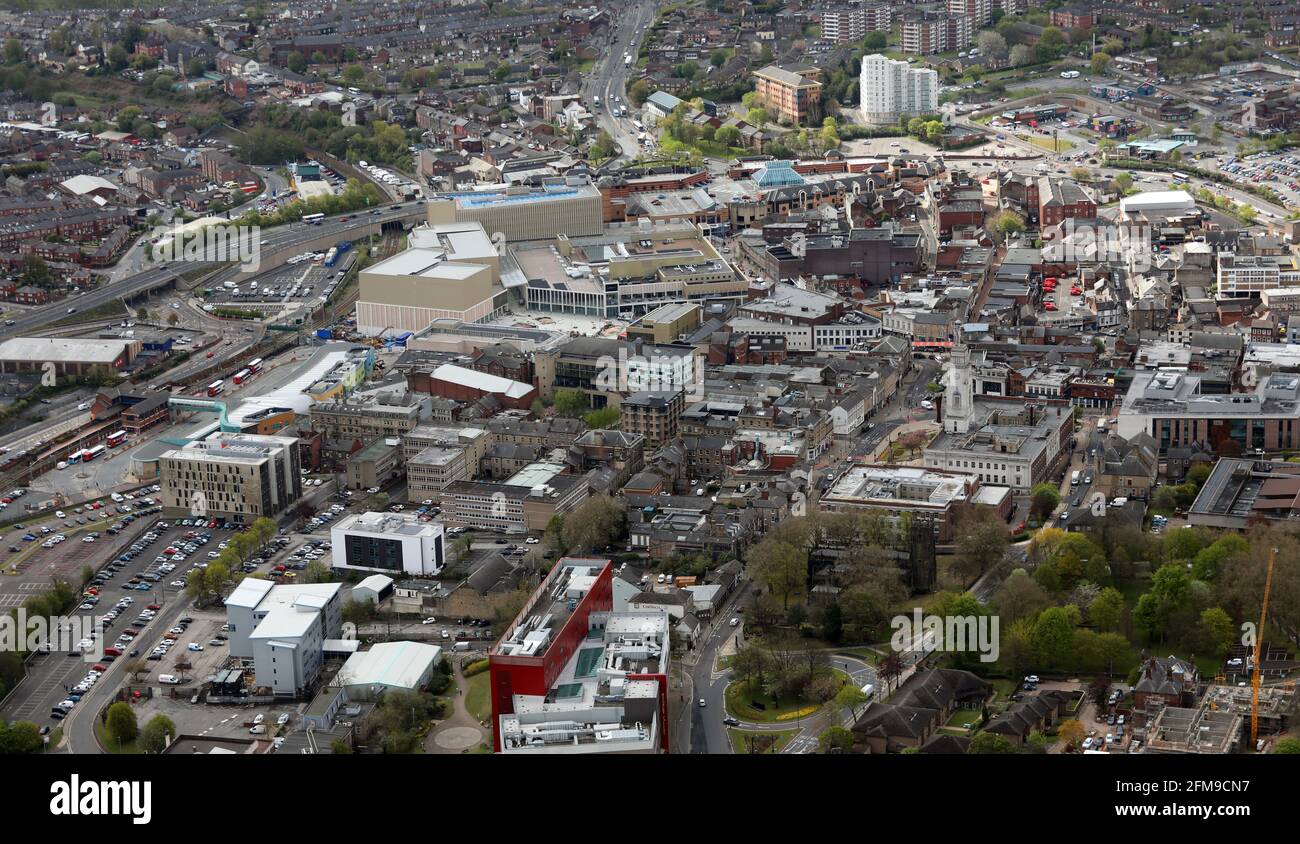 aerial view of the Barnsley skyline, South Yorkshire Stock Photo