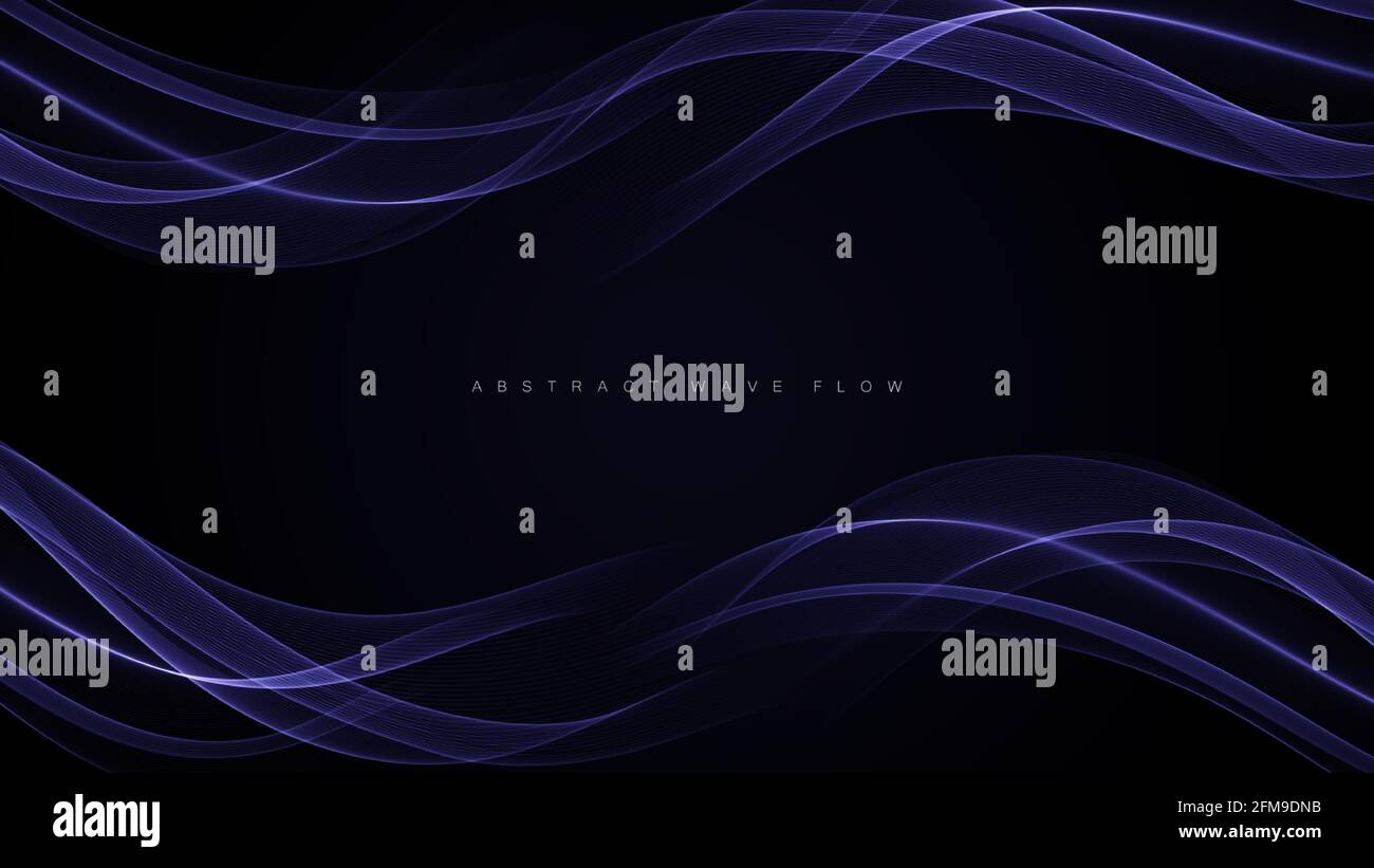 Blue smoke effect on the black background Stock Vector
