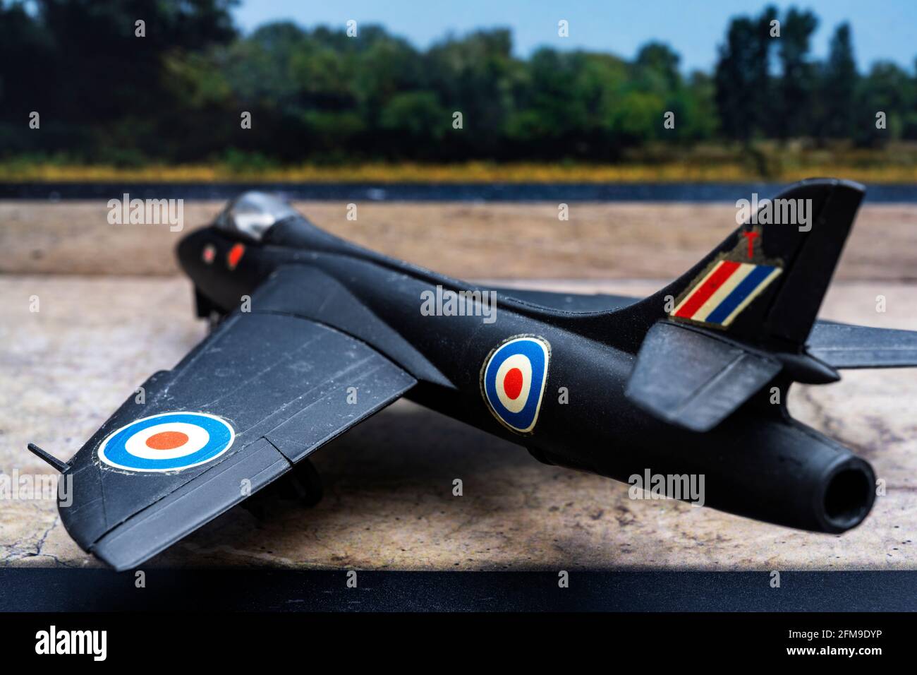 Airfix 1970's 1/72 scale Hawker Hunter model aircraft Stock Photo